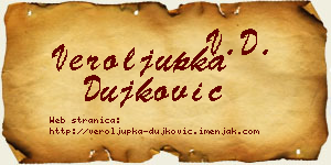 Veroljupka Dujković vizit kartica